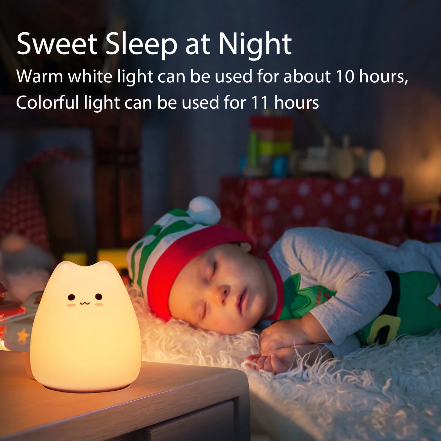 Mini Kawaii Nachtlampje – Zacht Licht & Kleuren voor Rustige Babyavonden