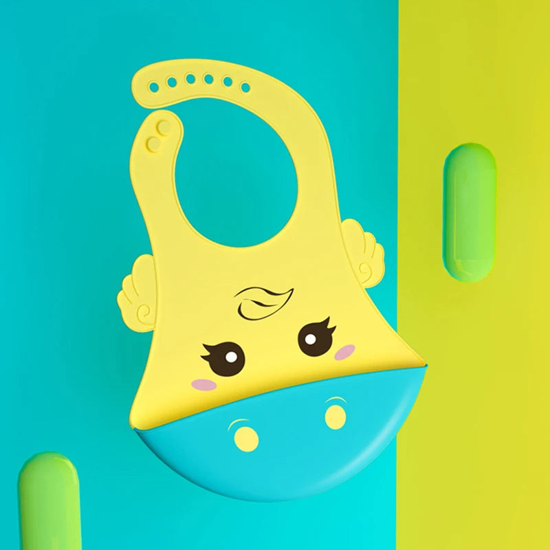 Vrolijk Eten Zonder Knoei! Waterdicht Siliconen Slabbetje met Leuke 3-D Dierenvormen 0 / 3 jaar