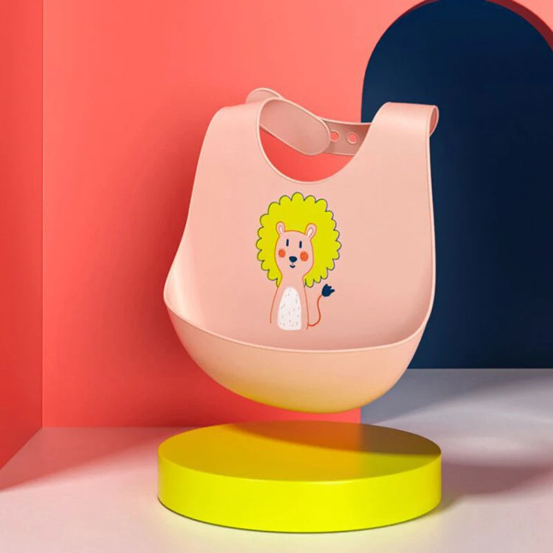 Vrolijk Eten Zonder Knoei! Waterdicht Siliconen Slabbetje met Leuke 3-D Dierenvormen 0 / 3 jaar
