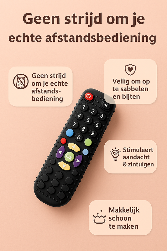 Bijtspeelgoed afstandsbediening – Veilig alternatief voor je baby